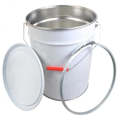 Pail Metel 20L Ar gyfer Paent - Allanol Gwyn Neu Fewnol Plaen