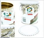 Bwced saim metel crwn 5 galwyn gyda leinin a gasged rwber