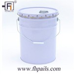 5 Gallon Metal Paint Bucket Steel Pail Gyda Gorchudd Lug wedi'i Ddifetha