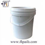 Pails Bwced Plastig Gwyn Gyda Dolen Plastig